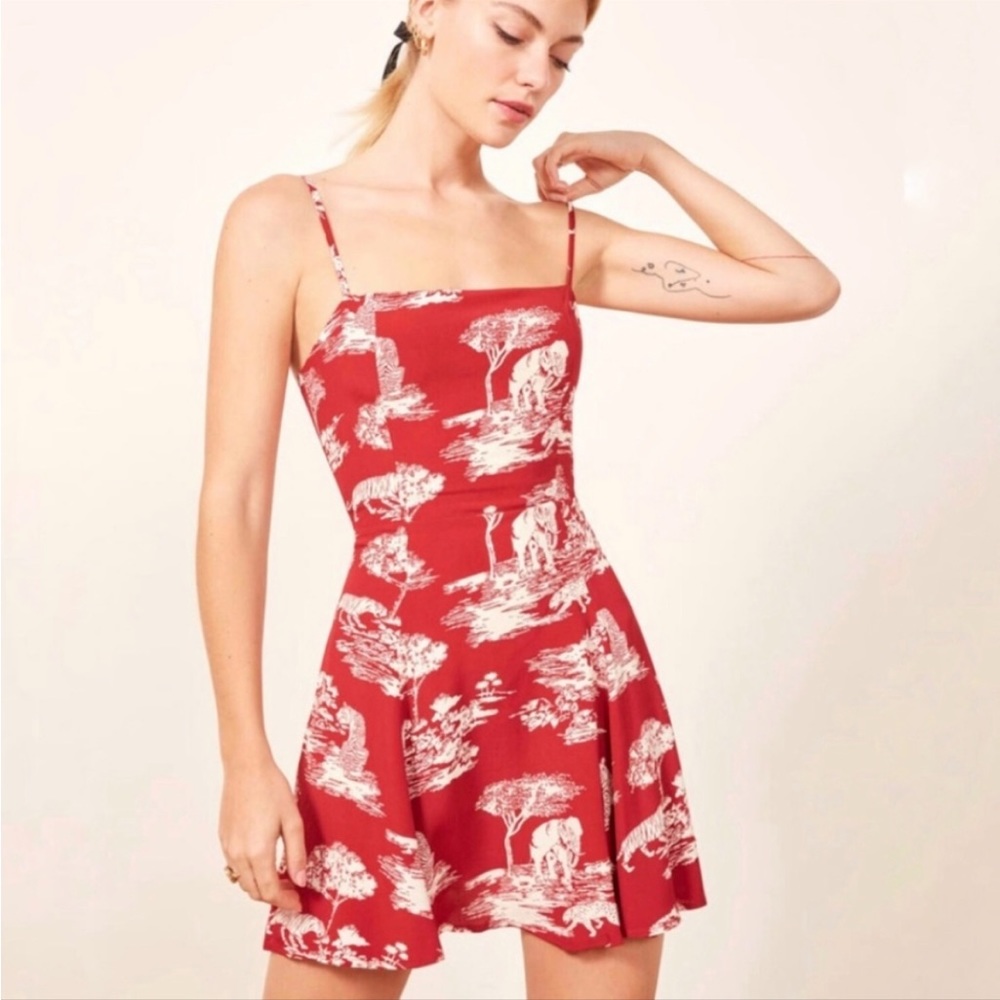 Reformation Kendall Dress in Nairobi Animal Print 4